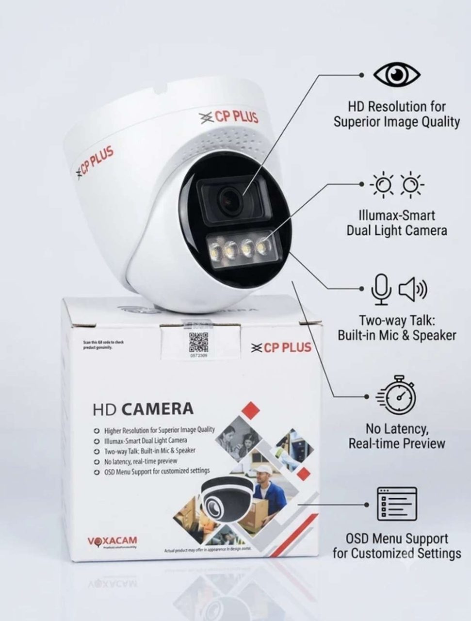 CP PLUE 2.4MP 2way talk Dome camera (CP-UMC-DA24L4-L) 2