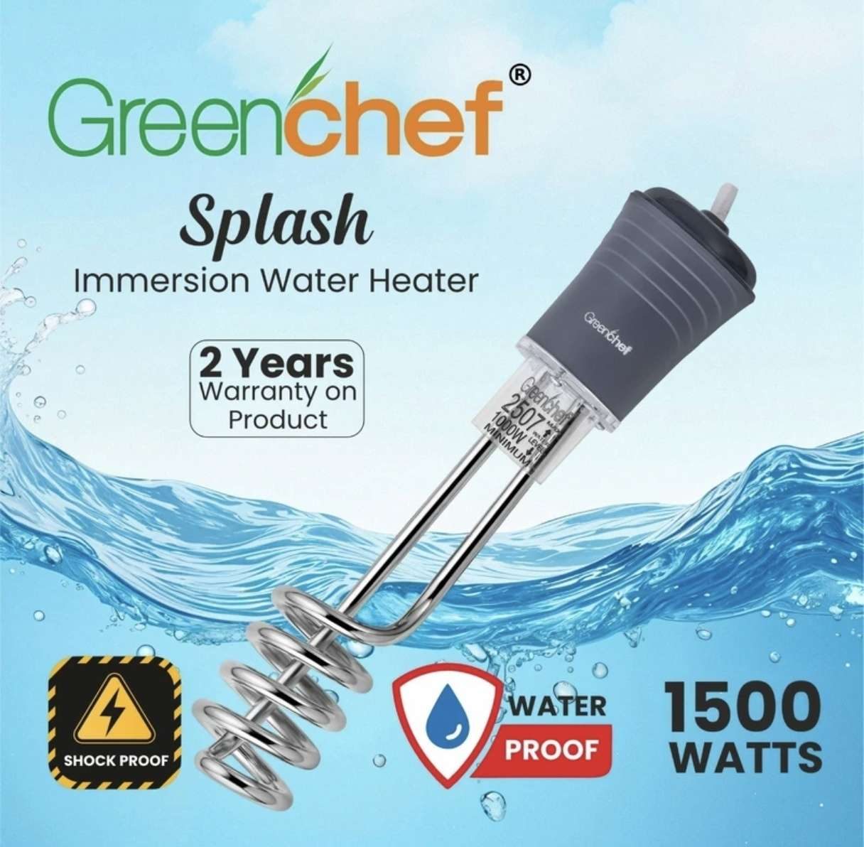 Greenchef
Splash Immersion water heater Rod 1500 W