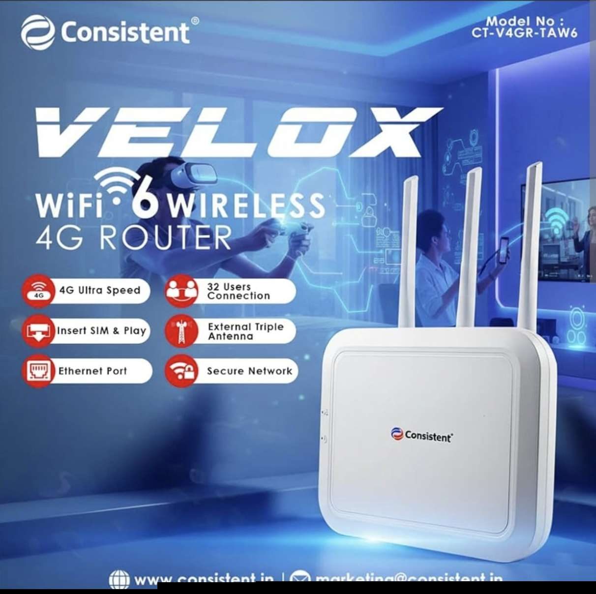 CONSISTENT WIFI 4G ROUTER CT-4GR-TAW-6